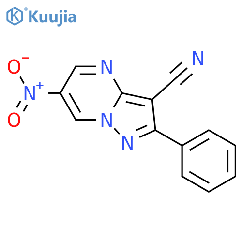 Pyrazolo[1,5-a]pyrimidine-3-carbonitrile, 6-nitro-2-phenyl- structure