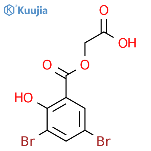 Benzoic acid, 3,5-dibromo-2-hydroxy-, carboxymethyl ester structure
