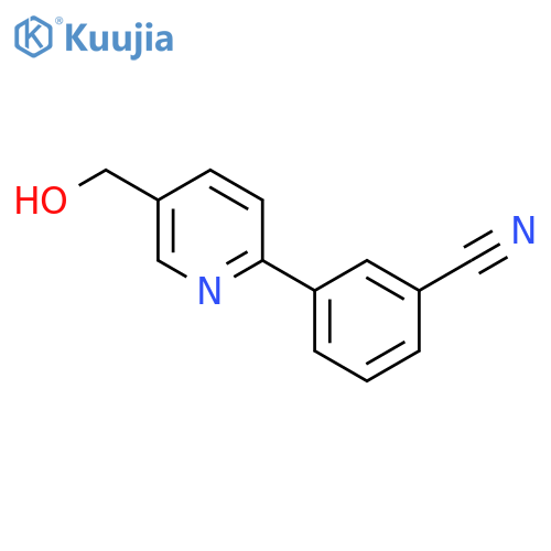 3-5-(Hydroxymethyl)-2-pyridylbenzonitrile structure
