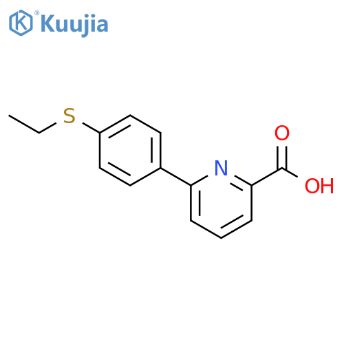 2-Pyridinecarboxylicacid, 6-[4-(ethylthio)phenyl]- structure
