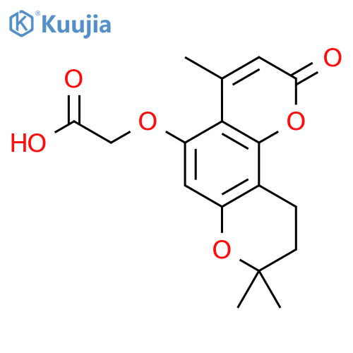 (4,8,8-Trimethyl-2-oxo-9,10-dihydro-2H,8H-pyrano2,3-fchromen-5-yl)oxyacetic Acid structure