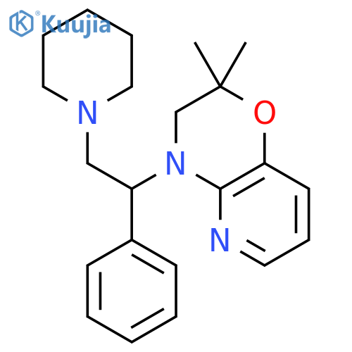 2H-Pyrido[3,2-b]-1,4-oxazine,3,4-dihydro-2,2-dimethyl-4-[1-phenyl-2-(1-piperidinyl)ethyl]- structure