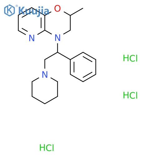 2-Methyl-4-(1-phenyl-2-(1-piperidinyl)ethyl)-3,4-dihydro-2H-pyrido(3,2-b)-1,4-oxazine 3HCl structure
