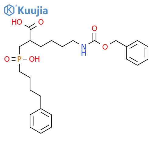 Hexanoic acid,2-[[hydroxy(4-phenylbutyl)phosphinyl]methyl]-6-[[(phenylmethoxy)carbonyl]amino]- structure