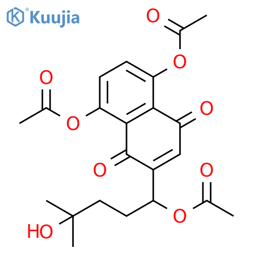1,4-Naphthalenedione, 5,8-bis(acetyloxy)-2-[1-(acetyloxy)-4-hydroxy-4-methylpentyl]- structure