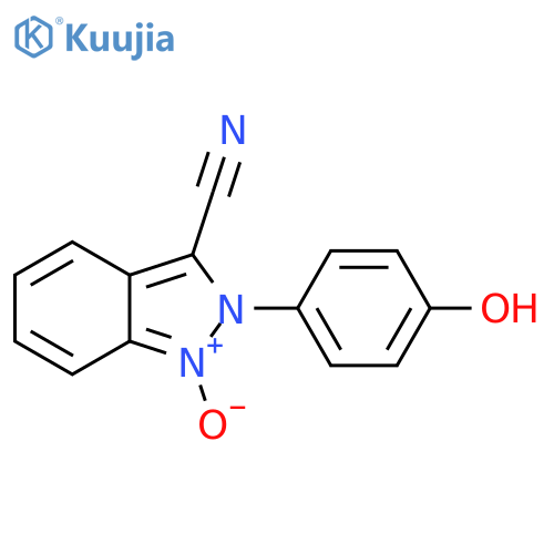 2H-Indazole-3-carbonitrile, 2-(4-hydroxyphenyl)-, 1-oxide structure