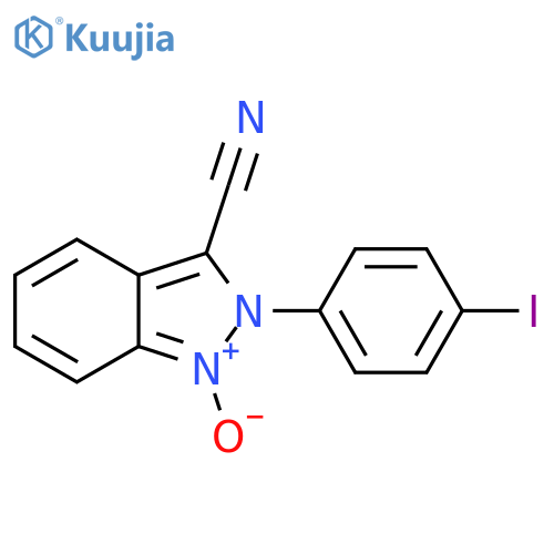 2H-Indazole-3-carbonitrile, 2-(4-iodophenyl)-, 1-oxide structure