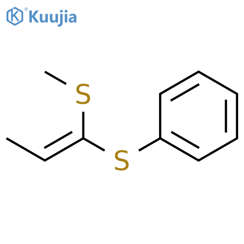 Benzene, [[1-(methylthio)-1-propenyl]thio]-, (E)- (9CI) structure