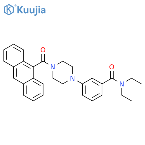 Benzamide, 3-[4-(9-anthracenylcarbonyl)-1-piperazinyl]-N,N-diethyl- structure