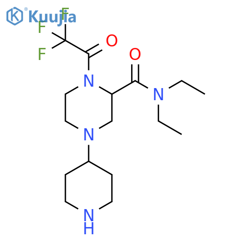 2-Piperazinecarboxamide,N,N-diethyl-4-(4-piperidinyl)-1-(trifluoroacetyl)- structure