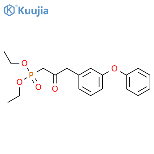 Phosphonic acid, [2-oxo-3-(3-phenoxyphenyl)propyl]-, diethyl ester structure