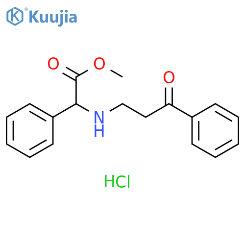 Benzeneacetic acid, a-[(3-oxo-3-phenylpropyl)amino]-, methyl ester,hydrochloride structure