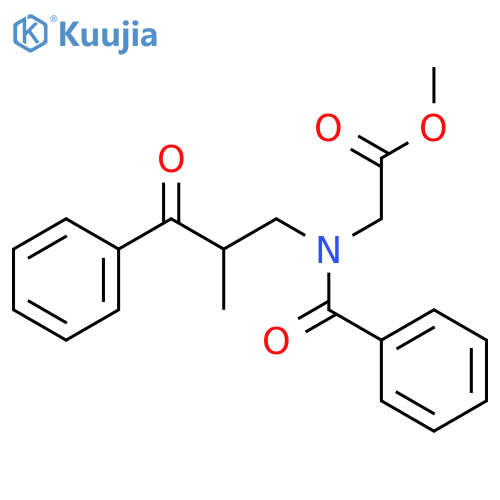 Glycine, N-benzoyl-N-(2-methyl-3-oxo-3-phenylpropyl)-, methyl ester structure