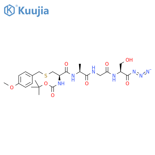 L-Seryl azide,N-[N-[N-[N-[(1,1-dimethylethoxy)carbonyl]-S-[(4-methoxyphenyl)methyl]-L-cysteinyl]-L-alanyl]glycyl]- structure