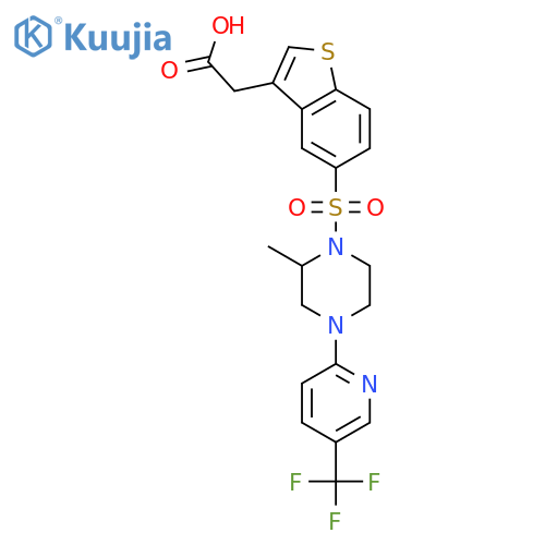 Benzo[b]thiophene-3-acetic acid,5-[[2-methyl-4-[5-(trifluoromethyl)-2-pyridinyl]-1-piperazinyl]sulfonyl]- structure