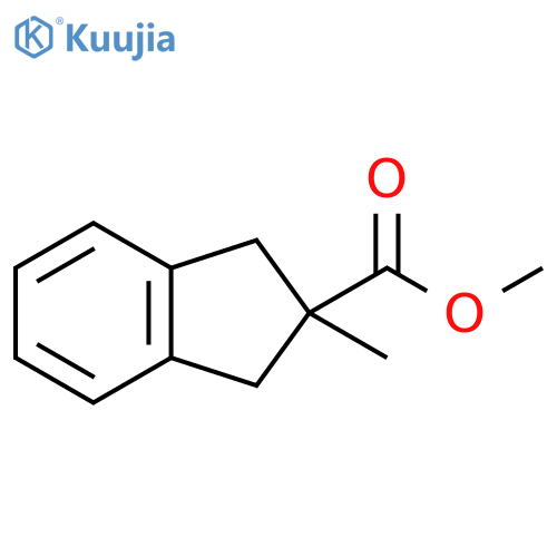 1H-Indene-2-carboxylic acid, 2,3-dihydro-2-methyl-, methyl ester structure