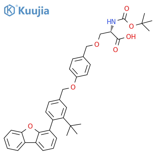 L-Serine,O-[[4-[[4-(4-dibenzofuranyl)-3-(1,1-dimethylethyl)phenyl]methoxy]phenyl]methyl]-N-[(1,1-dimethylethoxy)carbonyl]- structure