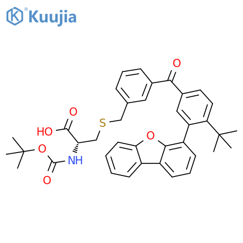 L-Cysteine,S-[[3-[3-(4-dibenzofuranyl)-4-(1,1-dimethylethyl)benzoyl]phenyl]methyl]-N-[(1,1-dimethylethoxy)carbonyl]- structure