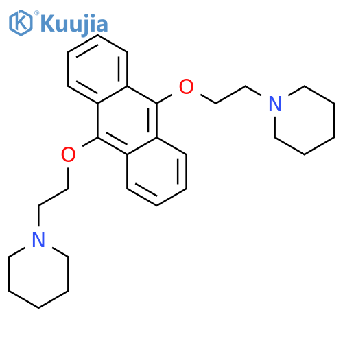 Piperidine, 1,1'-[9,10-anthracenediylbis(oxy-2,1-ethanediyl)]bis- structure