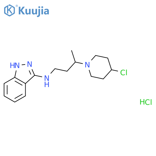 1H-Indazol-3-amine, N-[3-(4-chloro-1-piperidinyl)butyl]-,monohydrochloride structure
