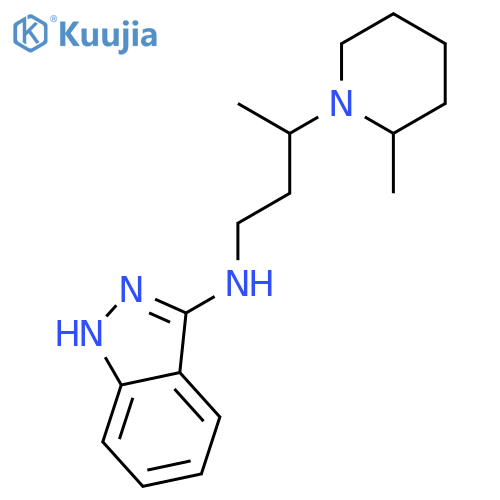 1H-Indazol-3-amine, N-[3-(2-methyl-1-piperidinyl)butyl]- structure