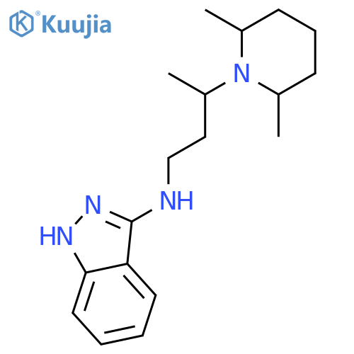 1H-Indazol-3-amine, N-[3-(2,6-dimethyl-1-piperidinyl)butyl]- structure