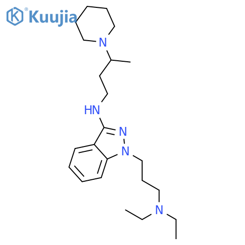 1-[3-(diethylamino)propyl]-N-(3-piperidin-1-ylbutyl)-1H-indazol-3-amine structure