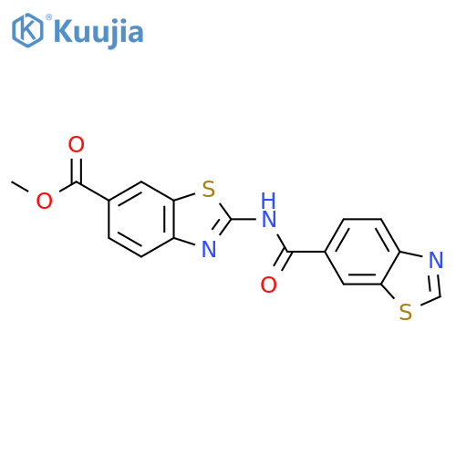 methyl 2-(1,3-benzothiazole-6-amido)-1,3-benzothiazole-6-carboxylate structure