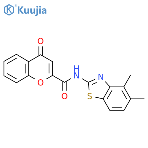 N-(4,5-dimethyl-1,3-benzothiazol-2-yl)-4-oxo-4H-chromene-2-carboxamide structure