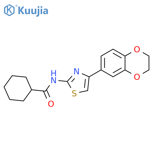 N-4-(2,3-dihydro-1,4-benzodioxin-6-yl)-1,3-thiazol-2-ylcyclohexanecarboxamide structure