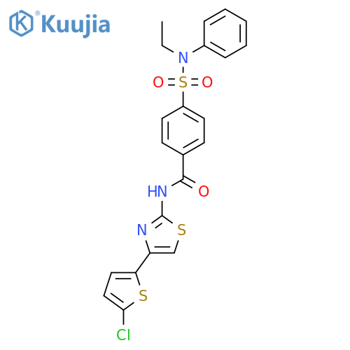 N-4-(5-chlorothiophen-2-yl)-1,3-thiazol-2-yl-4-ethyl(phenyl)sulfamoylbenzamide structure