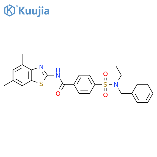 4-benzyl(ethyl)sulfamoyl-N-(4,6-dimethyl-1,3-benzothiazol-2-yl)benzamide structure