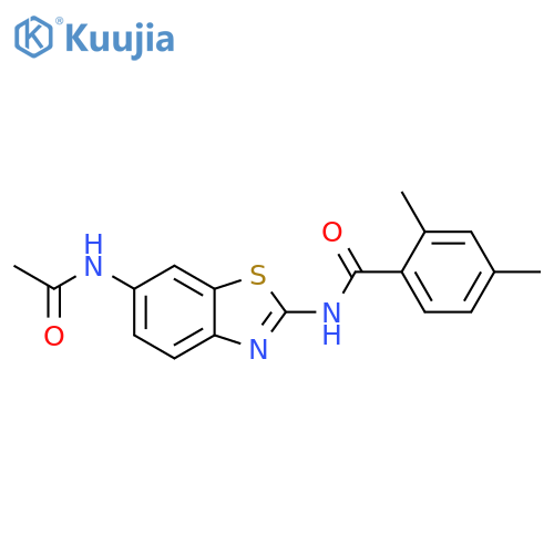 N-(6-acetamido-1,3-benzothiazol-2-yl)-2,4-dimethylbenzamide structure