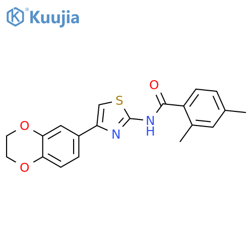 N-4-(2,3-dihydro-1,4-benzodioxin-6-yl)-1,3-thiazol-2-yl-2,4-dimethylbenzamide structure