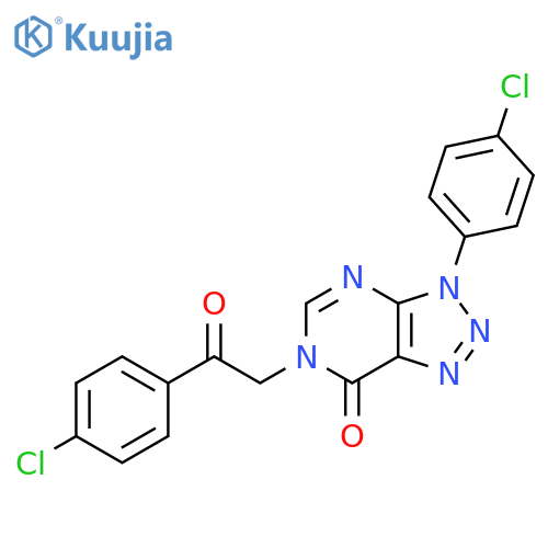 3-(4-chlorophenyl)-6-2-(4-chlorophenyl)-2-oxoethyl-3H,6H,7H-1,2,3triazolo4,5-dpyrimidin-7-one structure