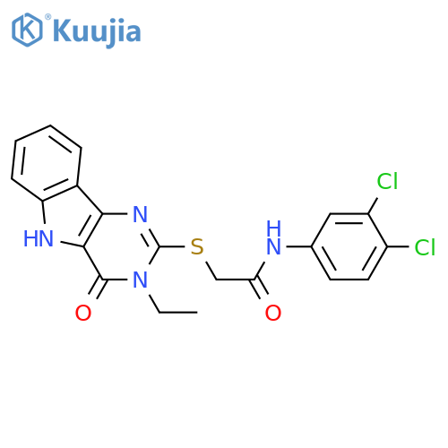 N-(3,4-dichlorophenyl)-2-({3-ethyl-4-oxo-3H,4H,5H-pyrimido5,4-bindol-2-yl}sulfanyl)acetamide structure