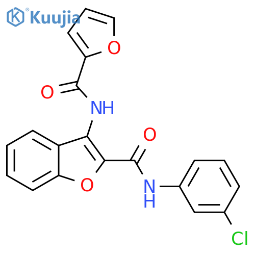 N-(3-chlorophenyl)-3-(furan-2-amido)-1-benzofuran-2-carboxamide structure