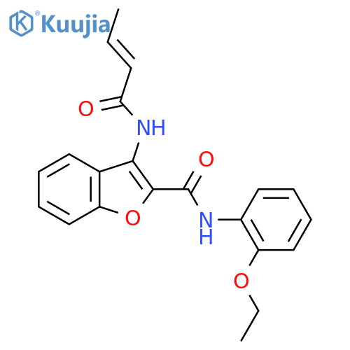 3-(2E)-but-2-enamido-N-(2-ethoxyphenyl)-1-benzofuran-2-carboxamide structure