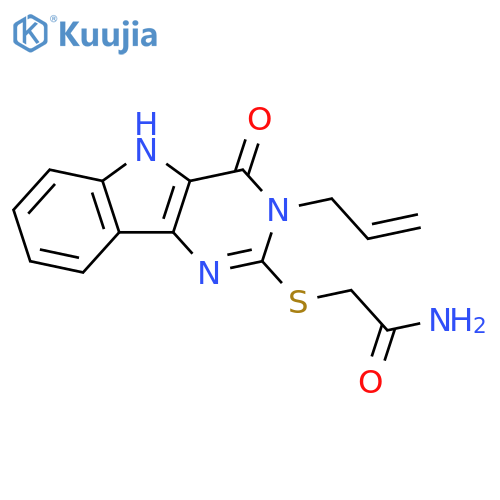 2-{4-oxo-3-(prop-2-en-1-yl)-3H,4H,5H-pyrimido5,4-bindol-2-ylsulfanyl}acetamide structure