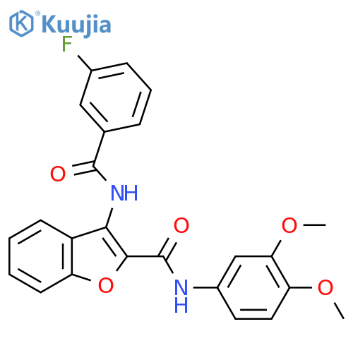 N-(3,4-dimethoxyphenyl)-3-(3-fluorobenzamido)-1-benzofuran-2-carboxamide structure