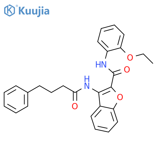 N-(2-ethoxyphenyl)-3-(4-phenylbutanamido)-1-benzofuran-2-carboxamide structure