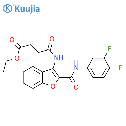 ethyl 3-({2-(3,4-difluorophenyl)carbamoyl-1-benzofuran-3-yl}carbamoyl)propanoate structure