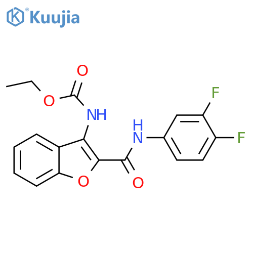 ethyl N-{2-(3,4-difluorophenyl)carbamoyl-1-benzofuran-3-yl}carbamate structure