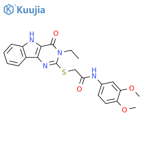 N-(3,4-dimethoxyphenyl)-2-({3-ethyl-4-oxo-3H,4H,5H-pyrimido5,4-bindol-2-yl}sulfanyl)acetamide structure