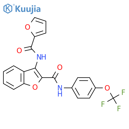 3-(furan-2-amido)-N-4-(trifluoromethoxy)phenyl-1-benzofuran-2-carboxamide structure