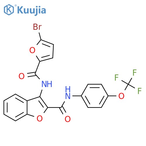 3-(5-bromofuran-2-amido)-N-4-(trifluoromethoxy)phenyl-1-benzofuran-2-carboxamide structure
