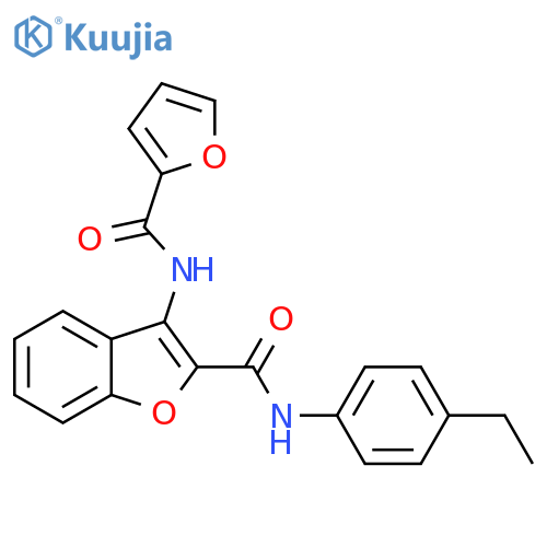 N-(4-ethylphenyl)-3-(furan-2-amido)-1-benzofuran-2-carboxamide structure