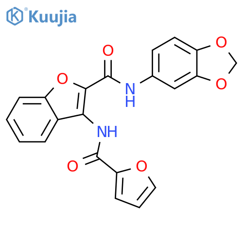 N-(2H-1,3-benzodioxol-5-yl)-3-(furan-2-amido)-1-benzofuran-2-carboxamide structure