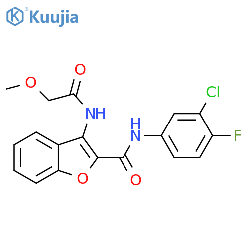 N-(3-chloro-4-fluorophenyl)-3-(2-methoxyacetamido)-1-benzofuran-2-carboxamide structure