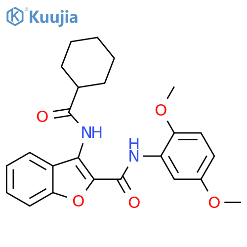 3-cyclohexaneamido-N-(2,5-dimethoxyphenyl)-1-benzofuran-2-carboxamide structure